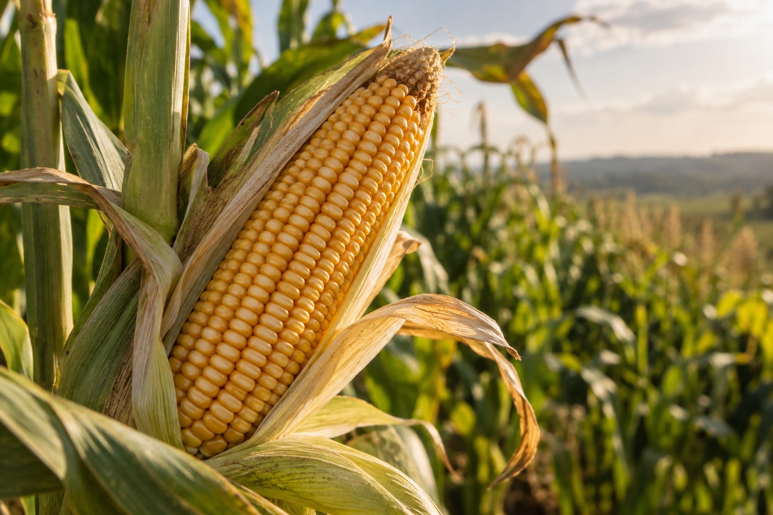 A maize cob in the field